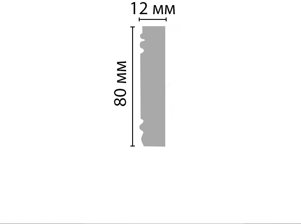 Молдинг гладкий DECOMASTER D150ДМ (80*12*2000мм)