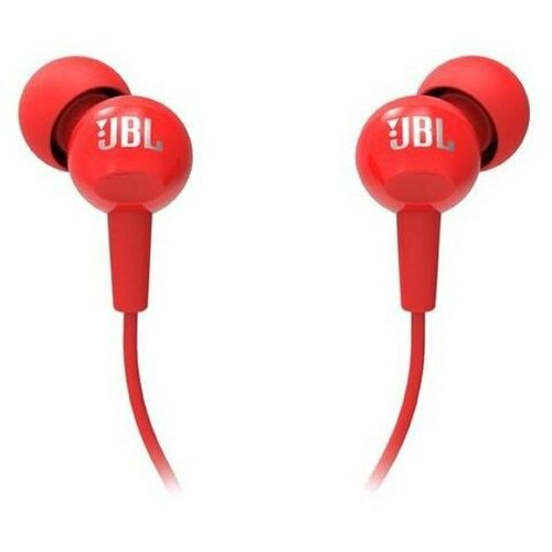 Наушники JBL C100si, вакуумные, микрофон, проводные, 1.2м, красные комплект 3 штук наушники jbl c100si black jblc100siublk