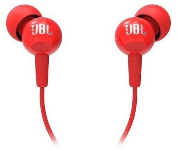 Наушники JBL C100si вакуумные микрофон проводные 1.2м красные