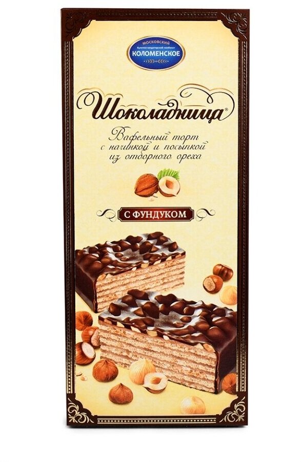 Торт вафельный Коломенское Шоколадница с фундуком 270 г - фотография № 7