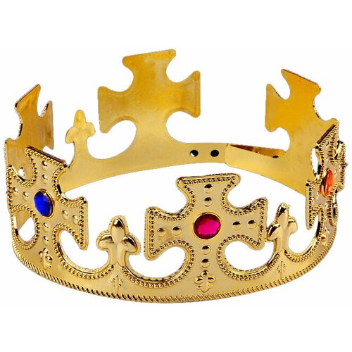 Корона пластиковая, Монарх, Золото, 59*7,5 см, 1 шт. карнавальная корона мягкая