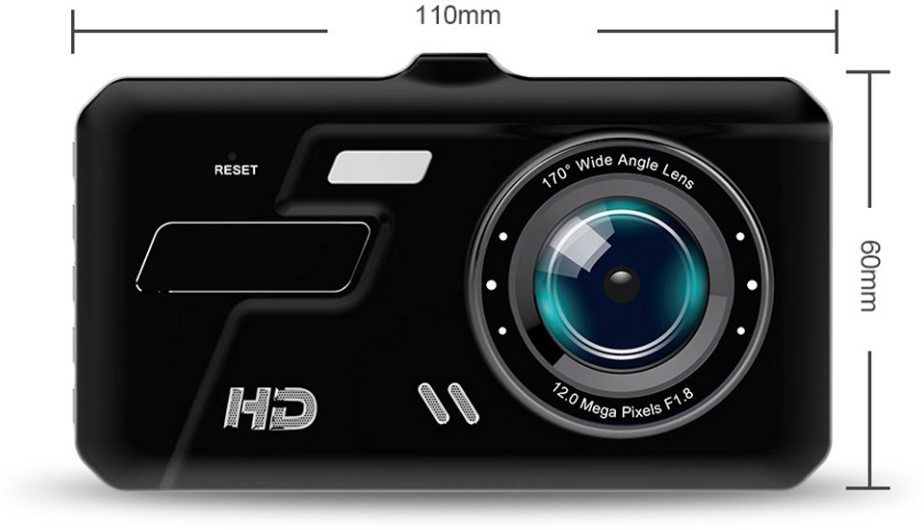 Автомобильный видеорегистратор Full HD 1080P / Поддержка HDR / Датчик удара G-sensor / LCD дисплей / Камера заднего вида для парковки