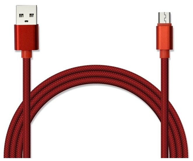 Jet.A (JA-DC22 2м Red) Кабель USB 2.0 A--)micro-B 2м