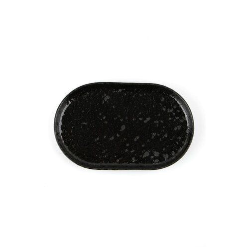 фото Тарелка овальная с верикальным бортом porland black moss por0118, 18 см