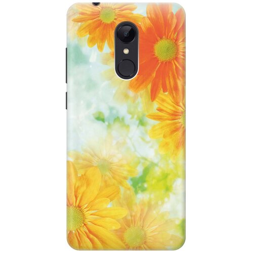 фото Cиликоновый чехол на xiaomi redmi 5 / сяоми редми 5 с принтом "оранжевые цветы" gosso