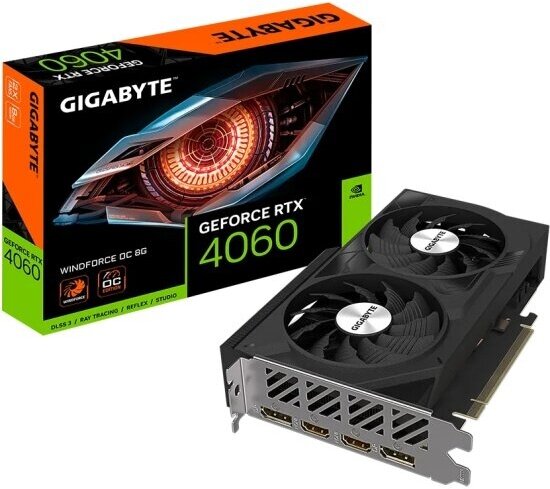 Видеокарта Gigabyte GeForce RTX 4060 WINDFORCE OC 8G