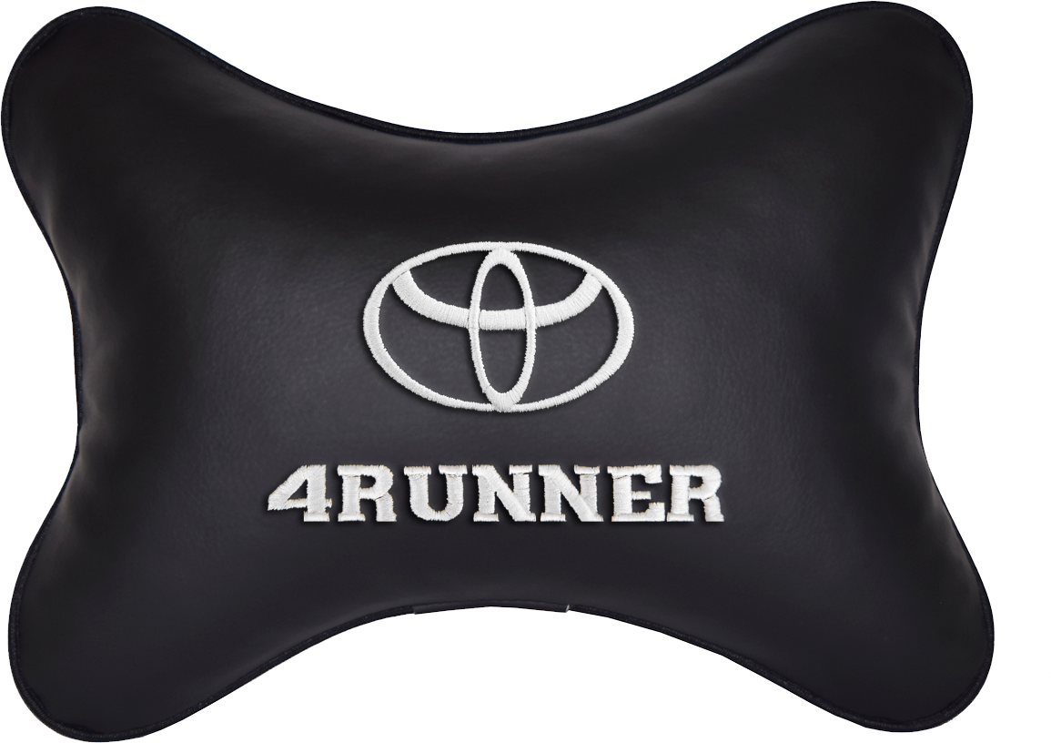 Подушка на подголовник экокожа Black с логотипом автомобиля TOYOTA 4Runner