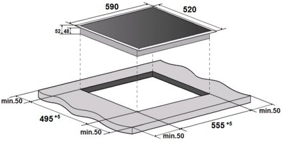 Встраиваемая электрическая панель MONSHER MHE 6019, официальная гарантия — фото 1