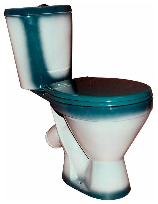 фото Унитаз с бачком напольный ROSA Элегант (зелёный) с косым выпуском