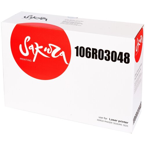 Лазерный картридж SAKURA 106R03048 для Xerox Phaser 3020, Xerox WorkCentre 3025, черный, 3000 к. (в комплекте 2 шт. SA106R02773, на 1 500 к. каждый)