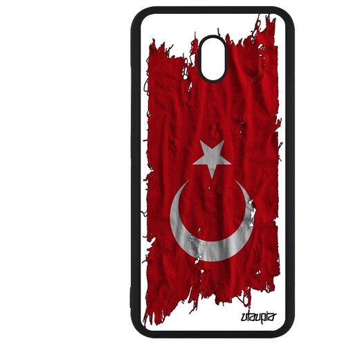 фото Чехол на смартфон redmi 8a, "флаг турции на ткани" государственный страна utaupia