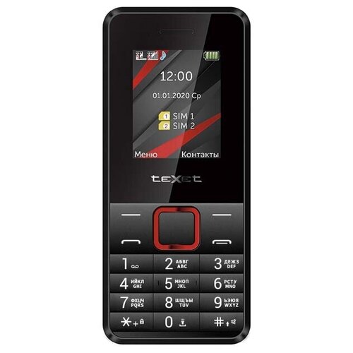 Телефон teXet TM-207, 2 SIM, черный