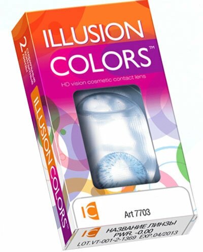 Цветные контактные линзы ILLUSION colors ELEGANCE blue 0,0