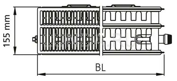 Уценка! Стальной панельный радиатор с нижней подводкой FTV 33 500х1200, Kermi FTV330501201R2Y