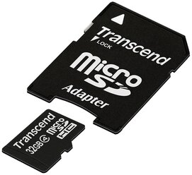 Карта памяти Transcend TS*USDHC4 32 GB, адаптер на SD