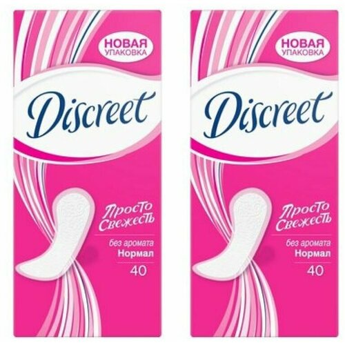 Discreet Normal Без Аромата Ежедневные Гигиенические Прокладки(2 Упаковки по 40 шт.)