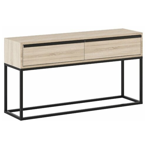 Тумба с ящиками, Черный муар, ЛДСП (Дуб Сонома)