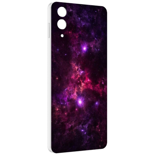 Чехол MyPads фиолетовый-космос-с-облаками для Samsung Galaxy Z Flip 4 (SM-F721) задняя-панель-накладка-бампер