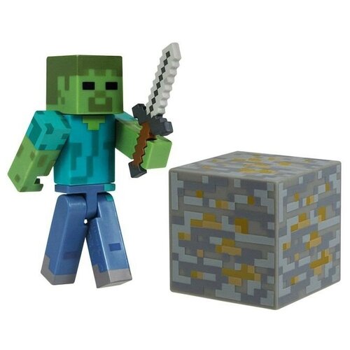 Фигурка Jazwares Minecraft Зомби 16509, 4 см мини фигурка minecraft зомби 4 см