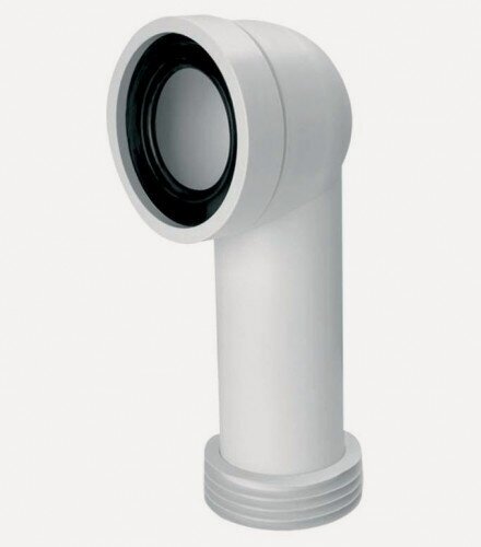 Изображение товара Труба фановая McAlpine L=285 мм под углом 90 с манжетой, вход 97-107 мм, выход внутрь 110 мм трубы