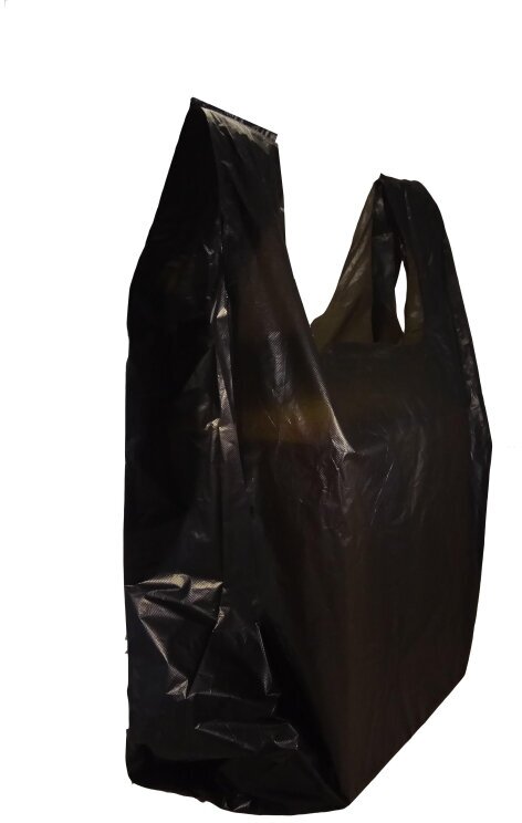 Пакет-майка усиленный ПНД, 40+18x70, черный, 30 мкм, 50 шт/уп, - фотография № 6