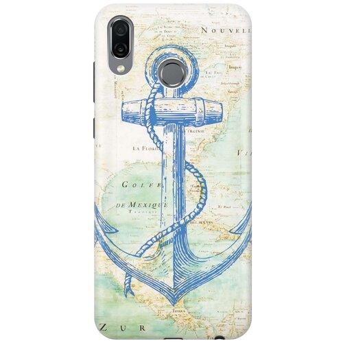 фото Re:pa накладка transparent для huawei honor play с принтом "якорь на карте"