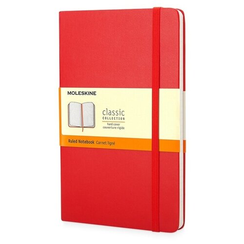 Записная книжка Moleskine Classic (в линейку) в твердой обложке, Pocket (9x14 см), красный