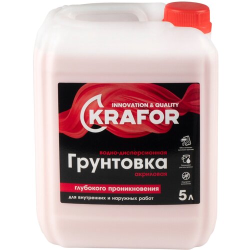 Грунтовка глубокого проникновения Krafor, универсальная, 5 л