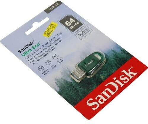 Накопитель USB 3.2 64GB SanDisk синий/зелёный - фото №2