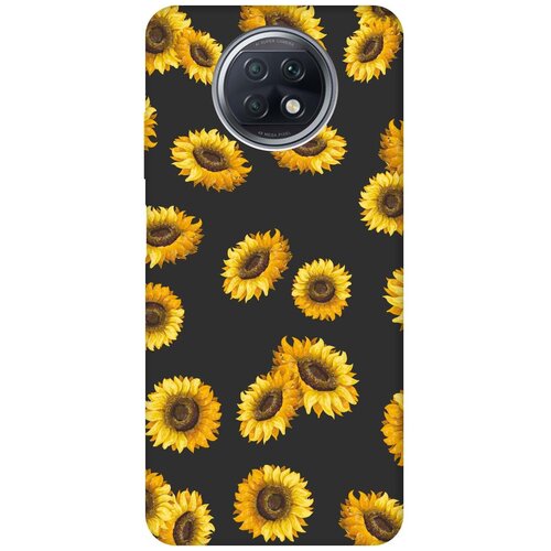 RE: PA Чехол - накладка Soft Sense для Xiaomi Redmi Note 9T с 3D принтом Sunflowers черный re pa чехол накладка soft sense для samsung galaxy note 20 с 3d принтом sunflowers черный