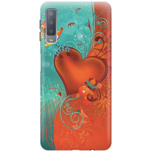 фото Gosso ультратонкий силиконовый чехол-накладка для samsung galaxy a7 (2018) с принтом "сердце и бабочка"
