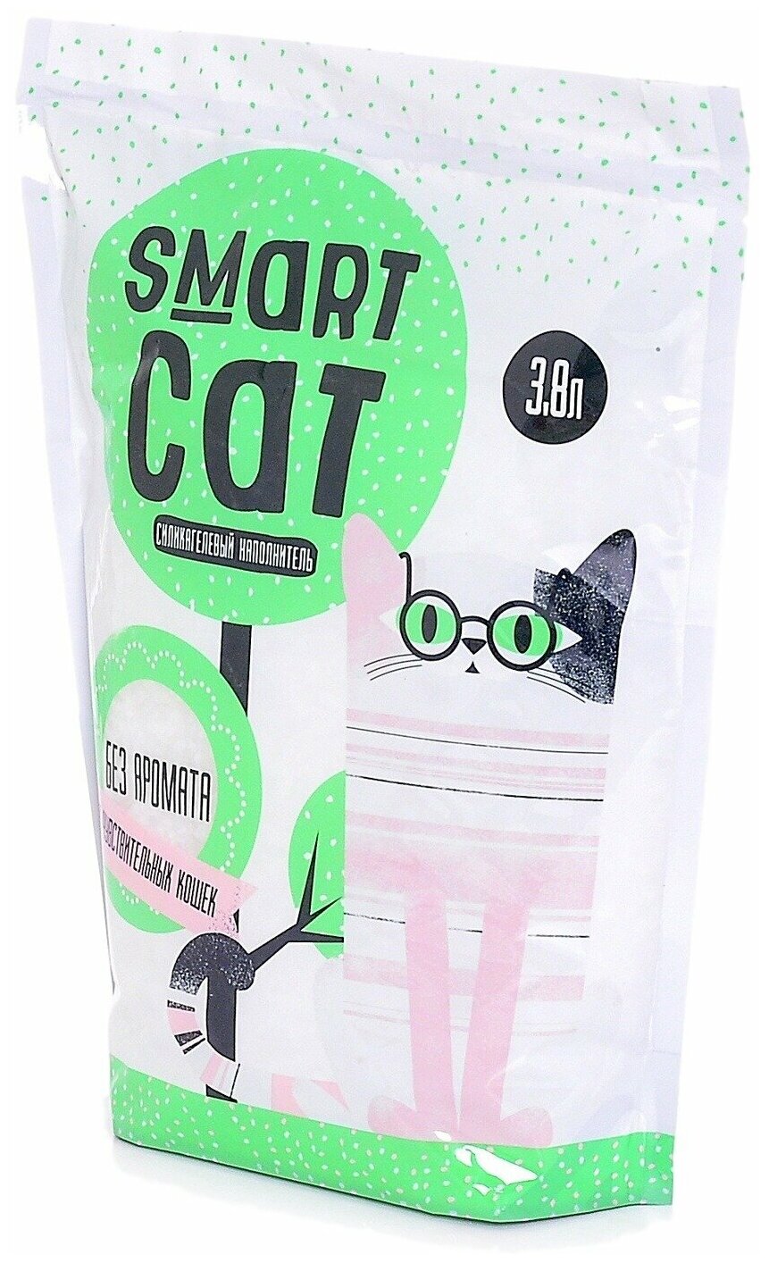 SMART CAT наполнитель силикагелевый для туалета чувствительных кошек без запаха (1,66 кг)