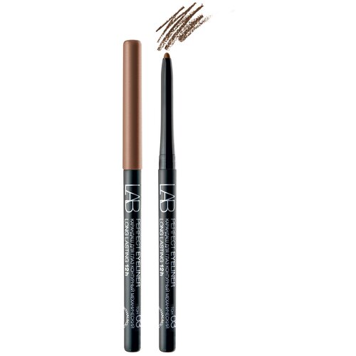 Белита Карандаш для глаз LAB COLOUR Perfect Eyeliner Long Lasting 12h механический тон 02 темно-коричневый с легким шиммером