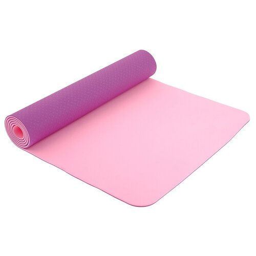 Коврик Sangh Yoga mat двухцветный, 183х61 см фиолетово-розовый 0.6 см коврик sangh yoga mat 183х61 см розовый 1 см