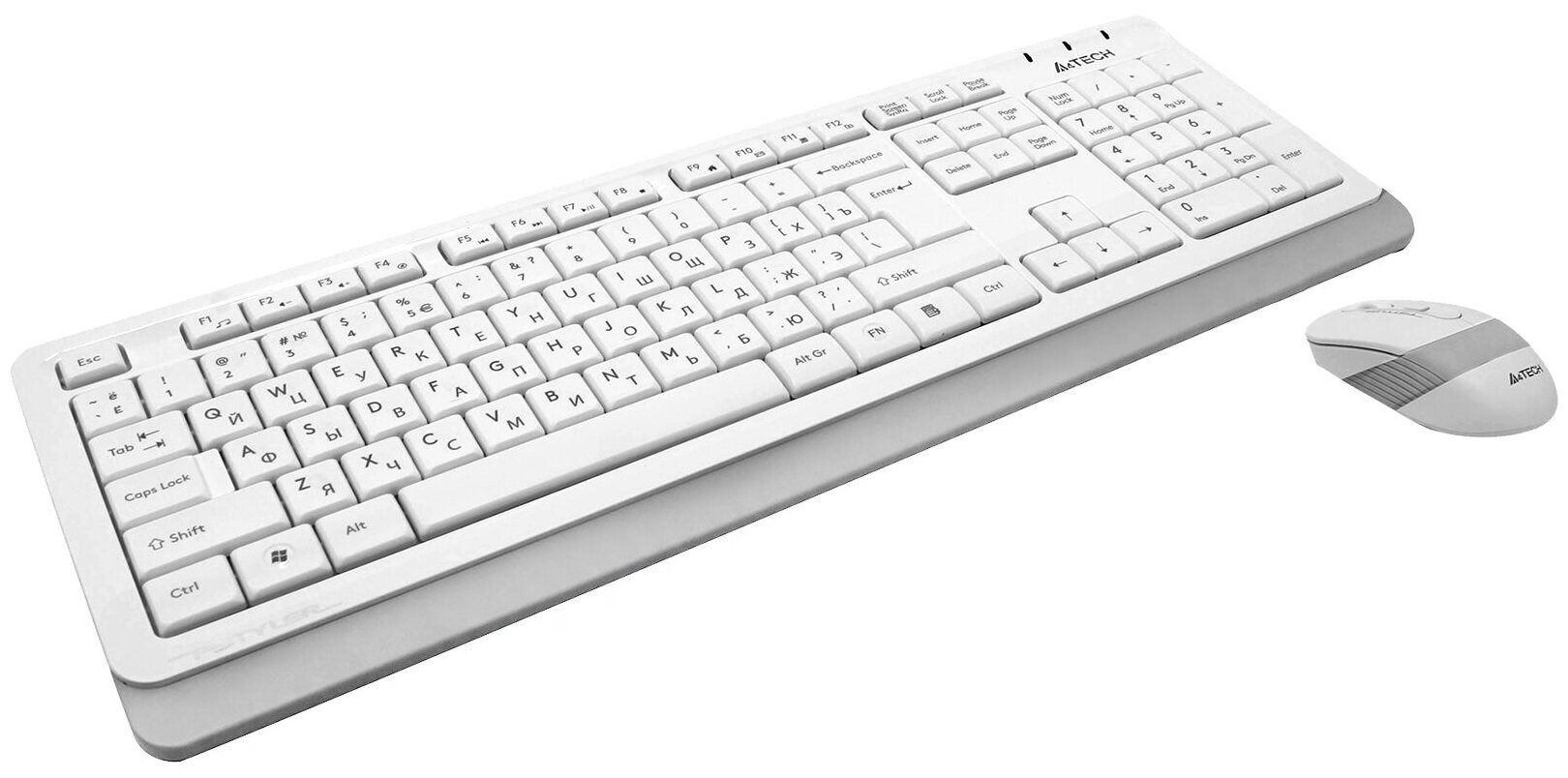 Комплект (клавиатура+мышь) A4 Fstyler FG1010, USB, беспроводной, белый [fg1010 white] - фото №2