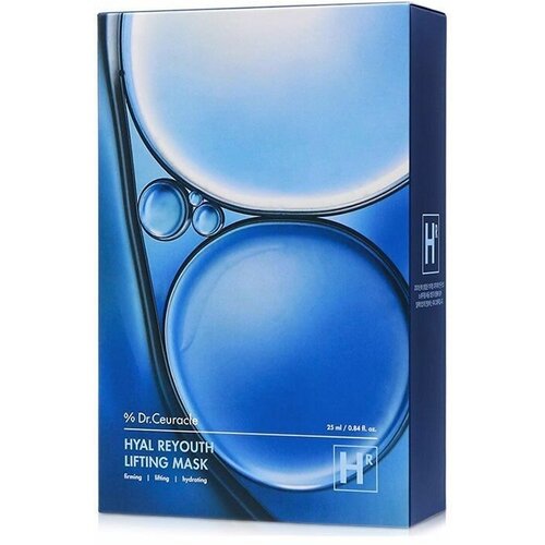 DR. CEURACLE Подтягивающая маска с гиалуроновой кислотой, 10 шт Hyal Reyouthlifting Mask гидрогелевые патчи с гиалуроновой кислотой dr ceuracle hyal reyouth hydrogel eye mask 30 шт