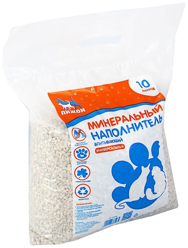 фото Впитывающий наполнитель Пижон минеральный универсальный, 10 л