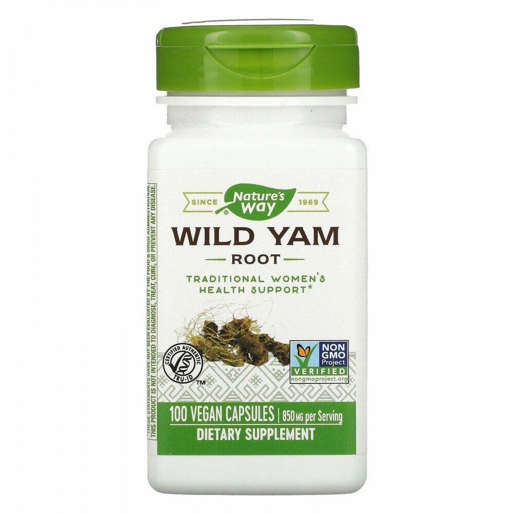 фото Nature&#x27; s Way, Wild Yam Root, 425 mg, 100 Vegan Capsules