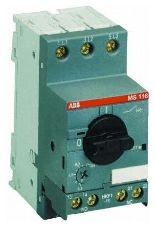 Автоматический выключатель ABB MS116 3P 50kA 6,3 A - фотография № 4