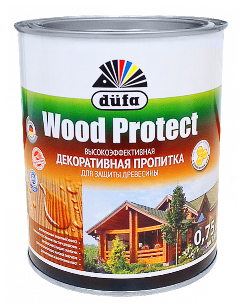 Водозащитная пропитка Dufa Wood Protect, 0.75 л, махагон