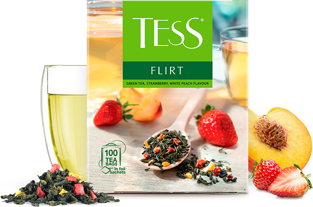 Чай Tess зеленый Flirt в пакетиках, 100 штук