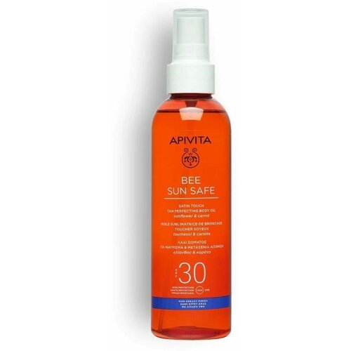 APIVITA Шелковистое масло для тела, усиливающее и продлевающее загар Satin Touch Tan Perfecting Body Oil SPF30 apivita шелковистое масло для тела усиливающее и продлевающее загар satin touch tan perfecting body oil spf30