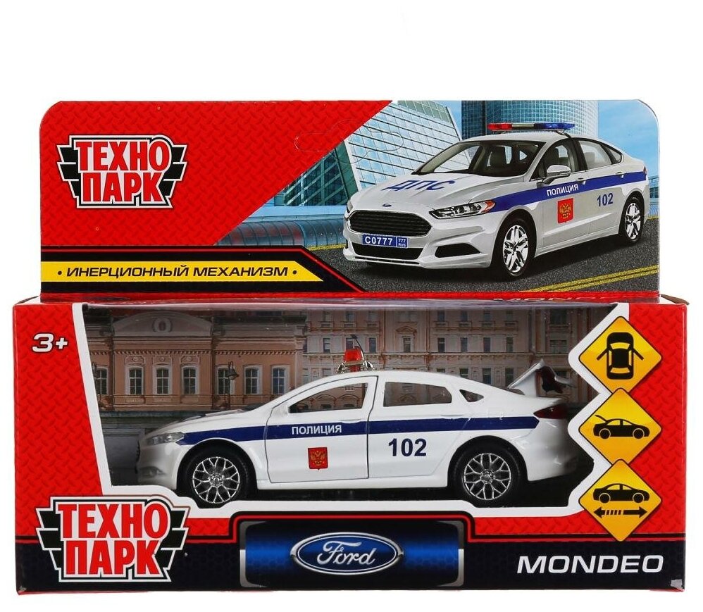 Машина металл "Форд Мондео полиция" 12 см Технопарк MONDEO-12POL-WH