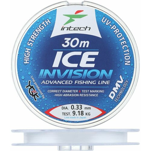 монофильная леска intech invision ice line d 0 08 мм 50 м 0 61 кг прозрачный 1 шт Леска Intech Invision Ice Line 0.33 30м