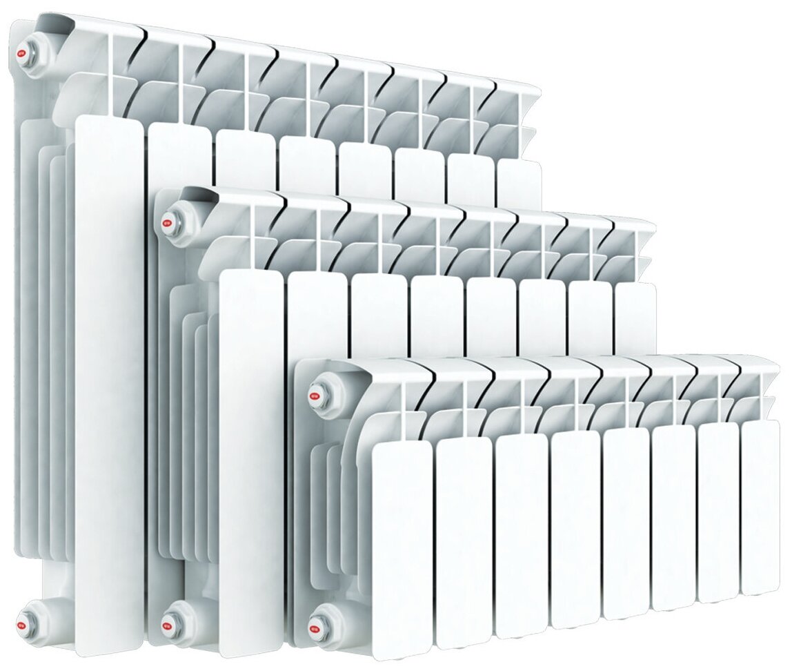Радиатор биметаллический Rifar Base Ventil 500 7 секций, с нижним левым подключением