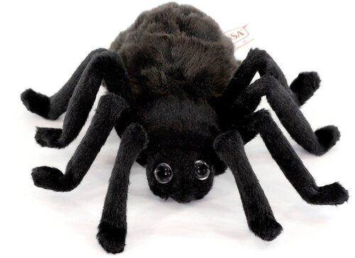 Мягкая игрушка Hansa Creation Паук тарантул чёрный, 19 см, черный