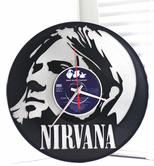 Часы из виниловой пластинки Nirvana / Нирвана