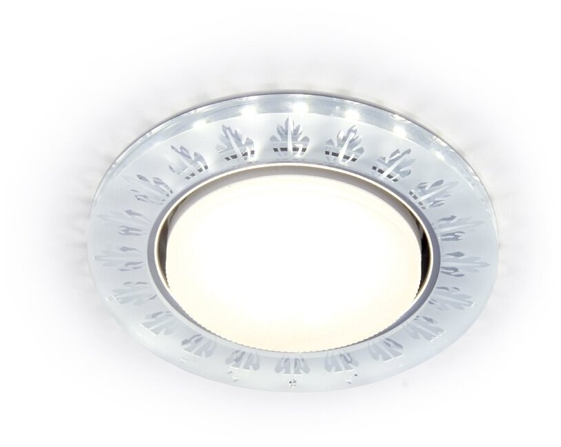 Ambrella Встраиваемый точечный светильник с LED подсветкой G222 CL/FR прозрачный/матовый GX53+3W(LED WHITE) D120*38