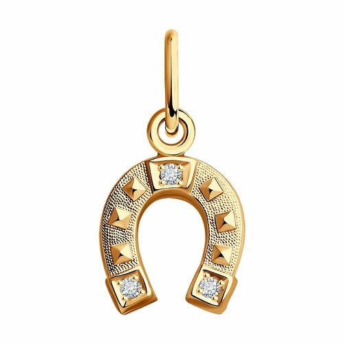 фото Подвеска из золота с фианитами "подкова" яхонт ювелирный арт. 30883