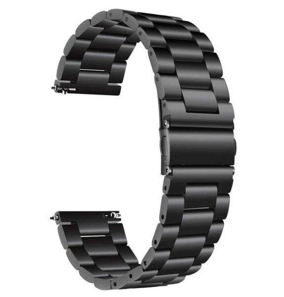 Универсальный браслет/ ремешок металлический для умных часов 22мм/ Блочный браслет для наручных часов, черный